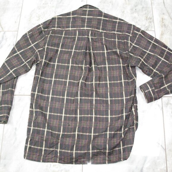 Jack Lipson Black/Brown Plaid Button Front Shirt Size Medium - Picture 4 of 5